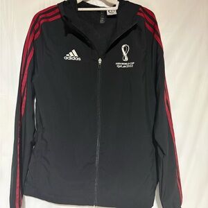 adidas Black Jacket with Red Stripes FIFA World Cup Qatar 2022